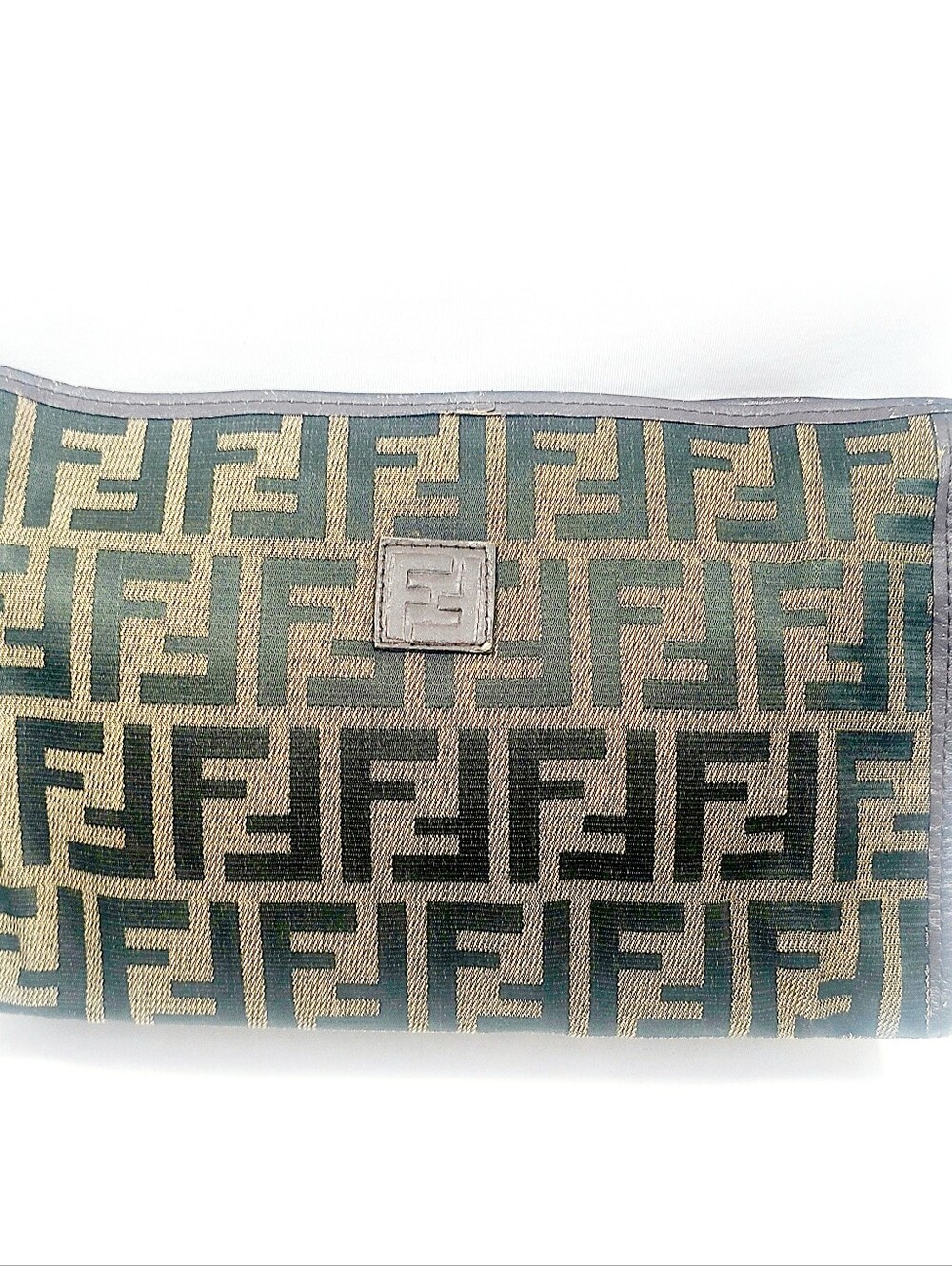 Fendi Canvas Leather Clutch Bag